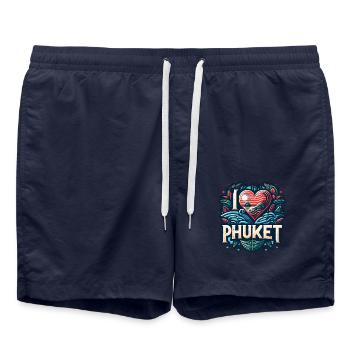 I love Phuket - Badeshorts - French Navy - Vorne - AI Model Male 185 light (185cm)