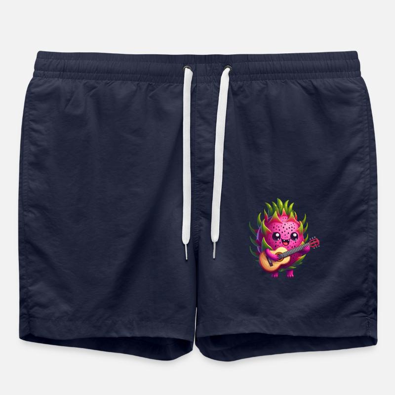 Dragon Fruit Playing Guitar - Swim Trunks - french navy