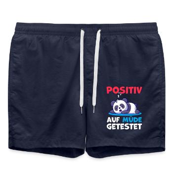 müde positiv7 T Shirt - Badeshorts - French Navy - Vorne - AI Model Male 185 light (185cm)