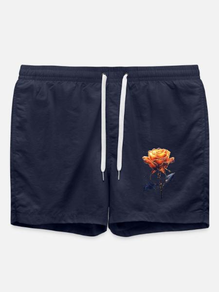 Orange Rose - Badeshorts - French Navy