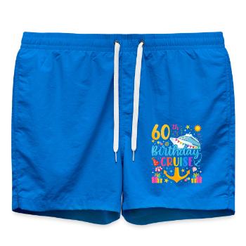 60th Birthday Cruise V3 - Swim Trunks - cobalt blue - Front