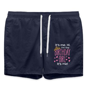 fille d’anniversaire omg elle est tellement poétique - Short de bain - bleu marine - Devant - AI Model Male 185 light (185cm)