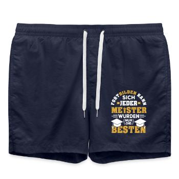 Meister Meisterprüfung Prüfung Kfz Auto Geschenk - Badeshorts - French Navy - Vorne - AI Model Male 185 light (185cm)