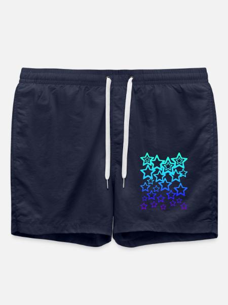 Viele blaue Sterne, Sternenmuster - Badeshorts - French Navy