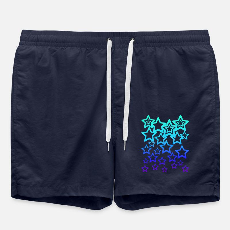 Viele blaue Sterne, Sternenmuster - Badeshorts - French Navy