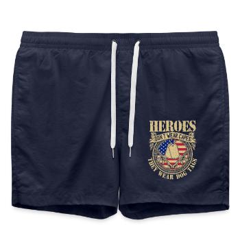Les héros ne portent pas de capes, ils portent des plaques d’identité - Short de bain - bleu marine - Devant - AI Model Male 185 light (185cm)