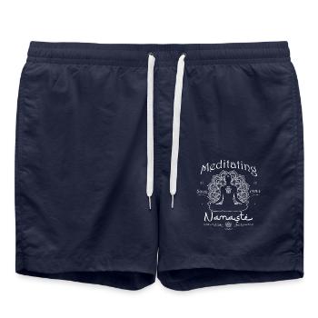 Meditating Since 1984 - 41 Years of Serenity and - Swim Trunks - french navy - Front - AI Model Male 185 light (185cm)