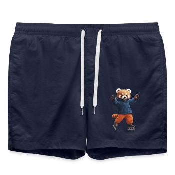 Roter Panda - Badeshorts - French Navy - Vorne - AI Model Male 185 light (185cm)