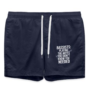 Bass Gitarrist Musiker Gear Funk Rock Jazz - Badeshorts - French Navy - Vorne - AI Model Male 185 light (185cm)