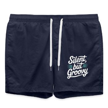Bass Gitarrist Musiker Gear Funk Rock Jazz - Badeshorts - French Navy - Vorne - AI Model Male 185 light (185cm)