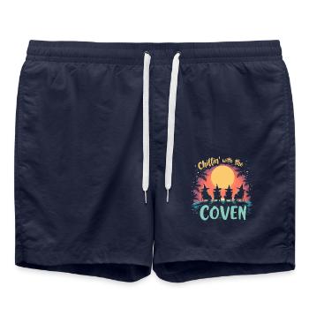 Sommer Hexen Beach Hexe Ästhetische Sonnenmagie - Badeshorts - French Navy - Vorne - AI Model Male 185 light (185cm)