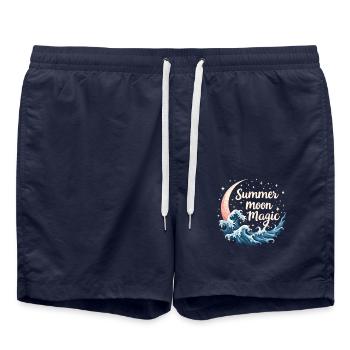 Été, Sorcières, Plage, Sorcière, Esthétique, Soleil, Magie - Short de bain - bleu marine - Devant - AI Model Male 185 light (185cm)