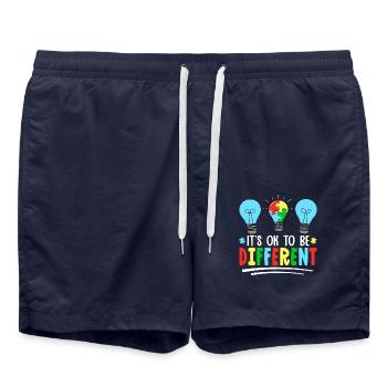 C’est normal d’être différent - Short de bain - bleu marine - Devant - AI Model Male 185 light (185cm)
