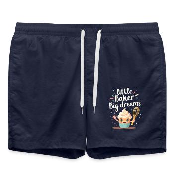 Junior Baking Kandidat Junger Koch Backen - Badeshorts - French Navy - Vorne - AI Model Male 185 light (185cm)