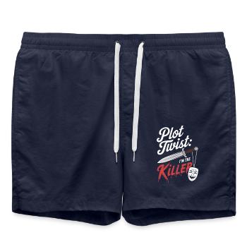 Krimi-dinner-outfit, Party, Tatort - Badeshorts - French Navy - Vorne - AI Model Male 185 light (185cm)