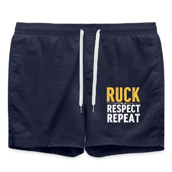 Joueuse de rugby Fan féminine Fan avec - Short de bain - bleu marine - Devant - AI Model Male 185 light (185cm)