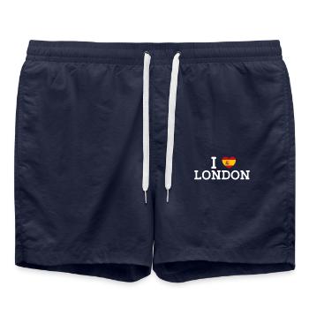 J’aime Londres Cool Wrong Flag Madrid Espagne Lover - Short de bain - bleu marine - Devant - AI Model Male 185 light (185cm)