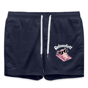 Relaxolotl Axolotl Pun Beach Sommerferien - Badeshorts - French Navy - Vorne - AI Model Male 185 light (185cm)