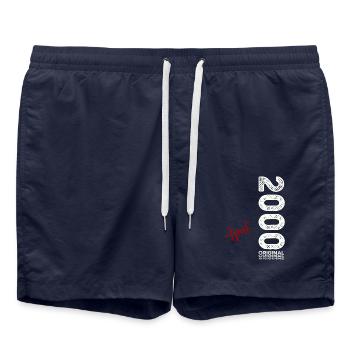 25th Birthday Gift Husband Original April 2000 - Swim Trunks - french navy - Front - AI Model Male 185 light (185cm)