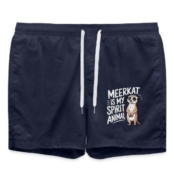 Meerkat Is My Spirit Animal Africa Wildlife Safari - Swim Trunks - french navy - Front - AI Model Male 185 light (185cm)
