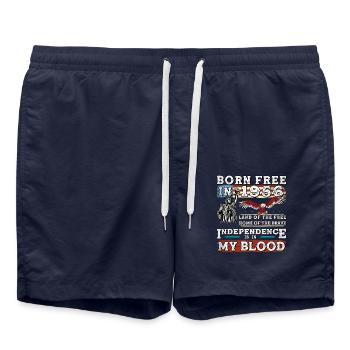 Born Free in 1956 - 69 Years of American Spirit - Swim Trunks - french navy - Front - AI Model Male 185 light (185cm)