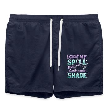Été, Sorcières, Plage, Sorcière, Esthétique, Soleil, Magie - Short de bain - bleu marine - Devant - AI Model Male 185 light (185cm)