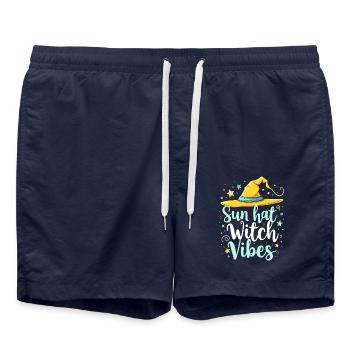 Été, Sorcières, Plage, Sorcière, Esthétique, Soleil, Magie - Short de bain - bleu marine - Devant - AI Model Male 185 light (185cm)