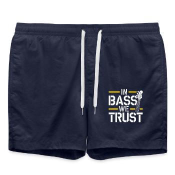 Bass Gitarrist Musiker Gear Funk Rock Jazz - Badeshorts - French Navy - Vorne - AI Model Male 185 light (185cm)