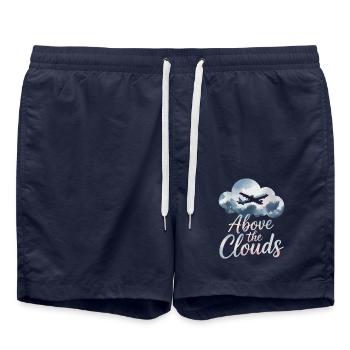 First time flying Travel Memory Sky - Swim Trunks - french navy - Front - AI Model Male 185 light (185cm)