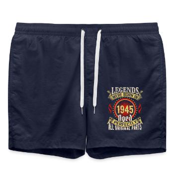 Legenden wurden 1945 geboren" - Vintage Aged Perfectl - Badeshorts - French Navy - Vorne - AI Model Male 185 light (185cm)