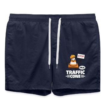 Halloween I'm A Traffic Cone - Swim Trunks - french navy - Front - AI Model Male 185 light (185cm)