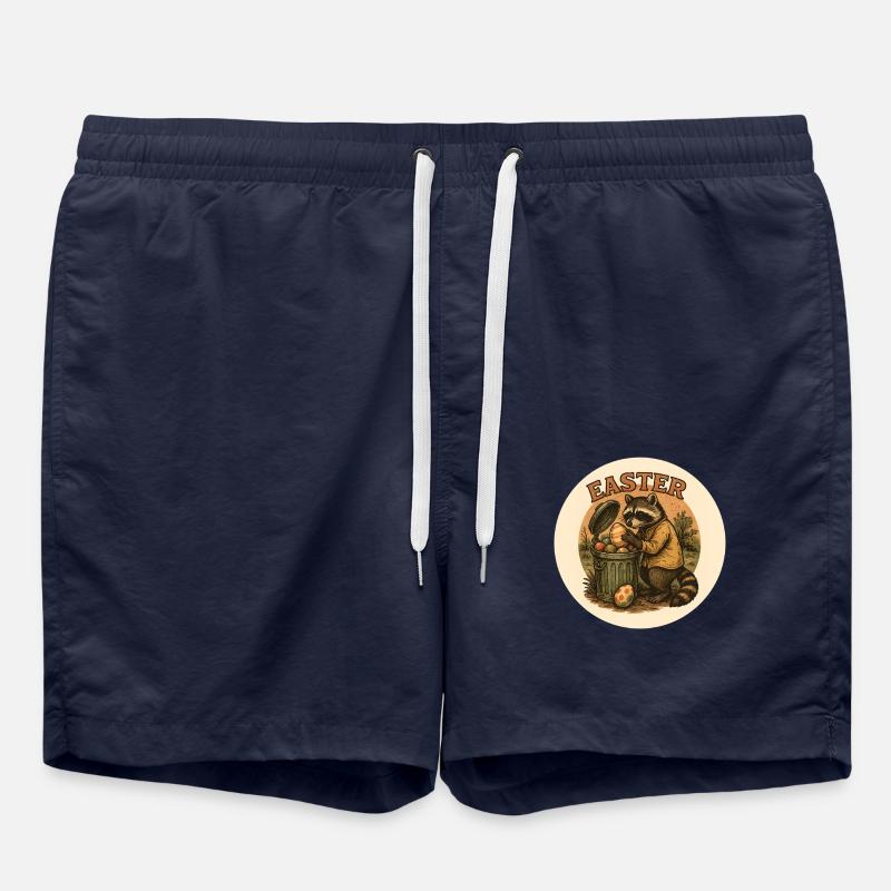 Easter raccoon with eggs - Swim Trunks - french navy