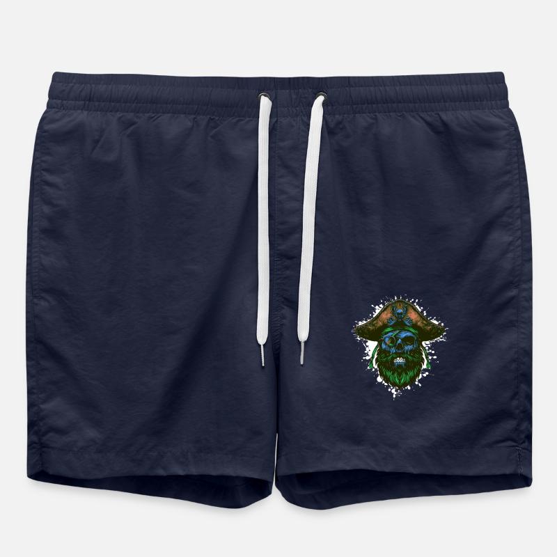 Pirate Skull Captain - Swim Trunks - french navy