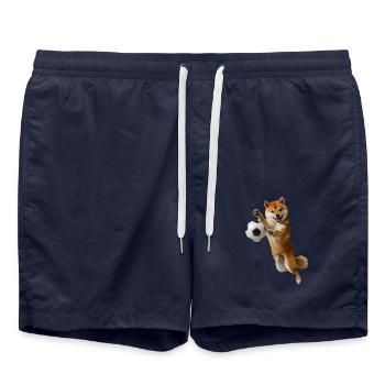 Shiba Inu - Badeshorts - French Navy - Vorne - AI Model Male 185 light (185cm)