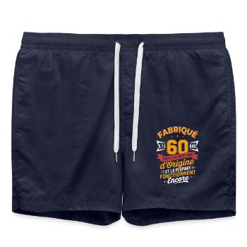 T-shirt 60 Ans Humour – Pièces d’Origine - Short de bain - bleu marine - Devant - AI Model Male 185 light (185cm)