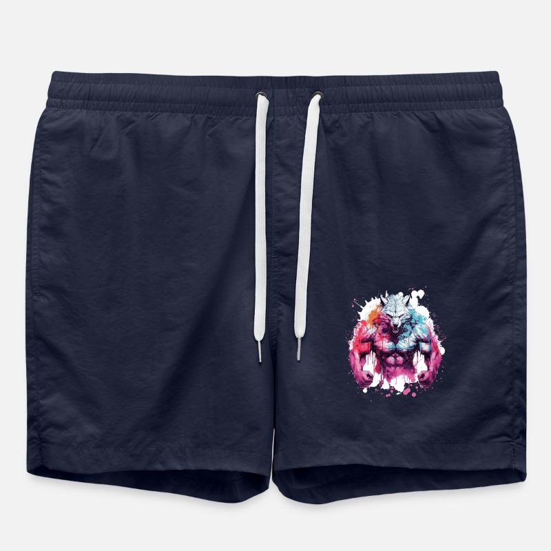 Wolf Muskeln - Badeshorts - French Navy