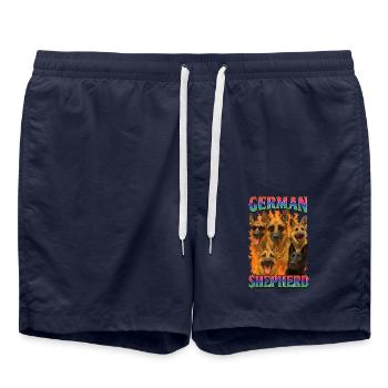 Deutscher Schäferhund - Badeshorts - French Navy - Vorne - AI Model Male 185 light (185cm)