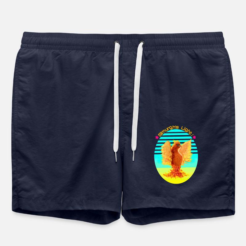 An Orange Cyber Bird Shining With Lemon Light - Swim Trunks - french navy
