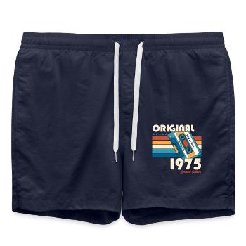 Cassette 50ème Anniversaire Juin Vintage 1975 - Short de bain - bleu marine - Devant - AI Model Male 185 light (185cm)