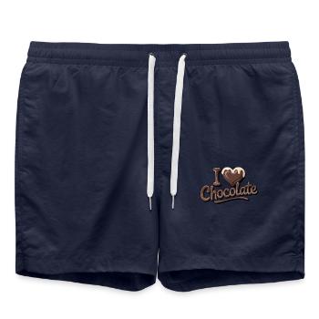 Chocolate Passion I Love Chocolate - Badeshorts - French Navy - Vorne - AI Model Male 185 light (185cm)