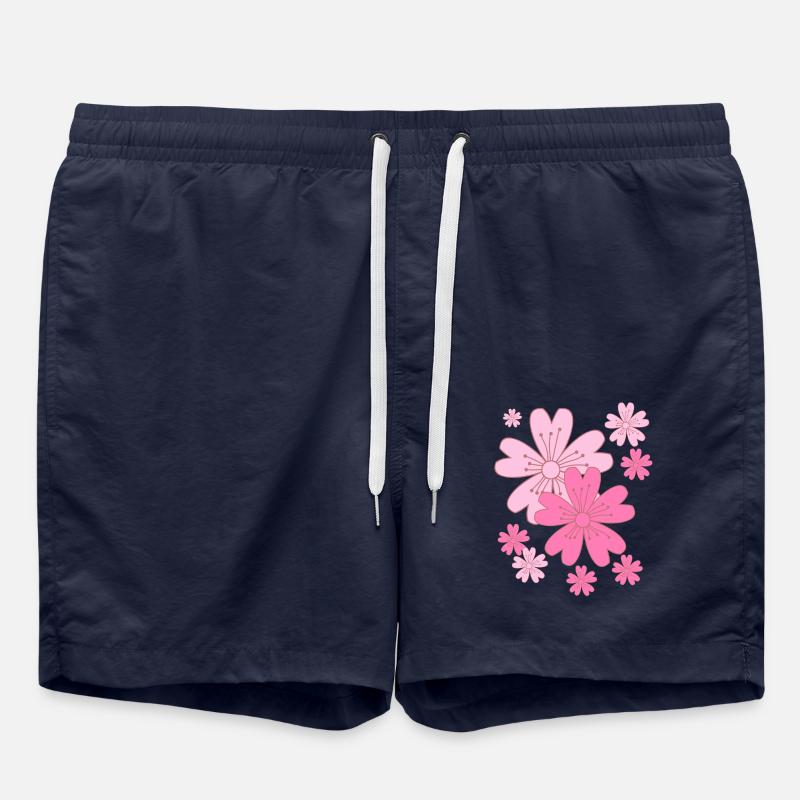 Fallende Sakura Kirschblüten - Badeshorts - French Navy