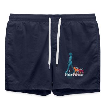 Moi et mes abonnés – Dog Humor Design - Short de bain - bleu marine - Devant - AI Model Male 185 light (185cm)
