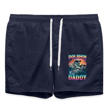 Delphin Papa - Badeshorts - French Navy - Vorne - AI Model Male 185 light (185cm)