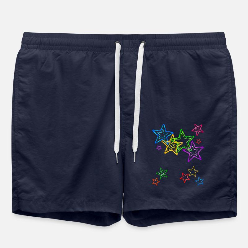 Colorful Stars - Swim Trunks - french navy