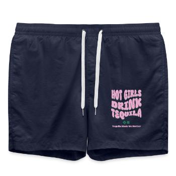Hot Girls Drink Tequila - Swim Trunks - french navy - Front - AI Model Male 185 light (185cm)