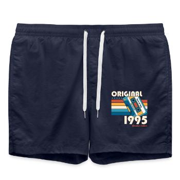 30ème Anniversaire Cadeau Homme Cassette Juillet 1995 - Short de bain - bleu marine - Devant - AI Model Male 185 light (185cm)