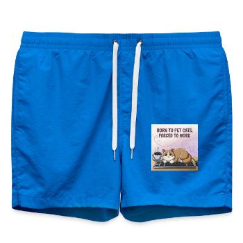 Cat Lover Worker - Swim Trunks - cobalt blue - Front