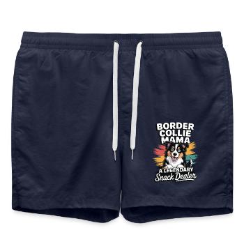 Border Collie Mama – Revendeur de collations légendaire - Short de bain - bleu marine - Devant - AI Model Male 185 light (185cm)