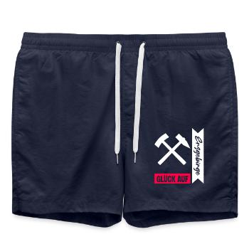 Erzgebirge Bergmann Gruss - Badeshorts - French Navy - Vorne - AI Model Male 185 light (185cm)