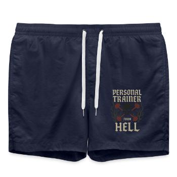 Goth Gym Sombre Fitness Alternative Training Gothique - Short de bain - bleu marine - Devant - AI Model Male 185 light (185cm)
